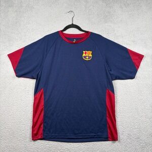 FC Barcelona Barca Soccer Jersey Mens XL Navy Blue Red Football